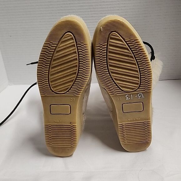 Garden Sport vintage white animal fur tie up women's boots sz 8 made in Italy - Picture 5 of 11